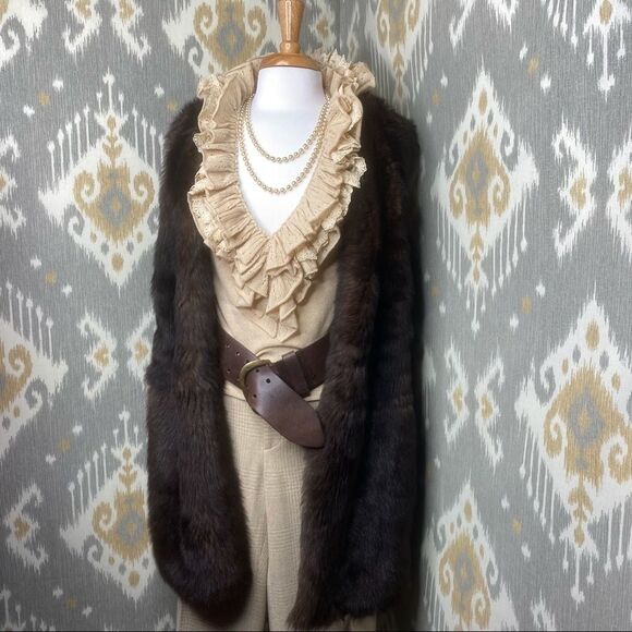 Ralph Lauren Sable Brown Lamb Shearling Vest - Picture 14 of 14